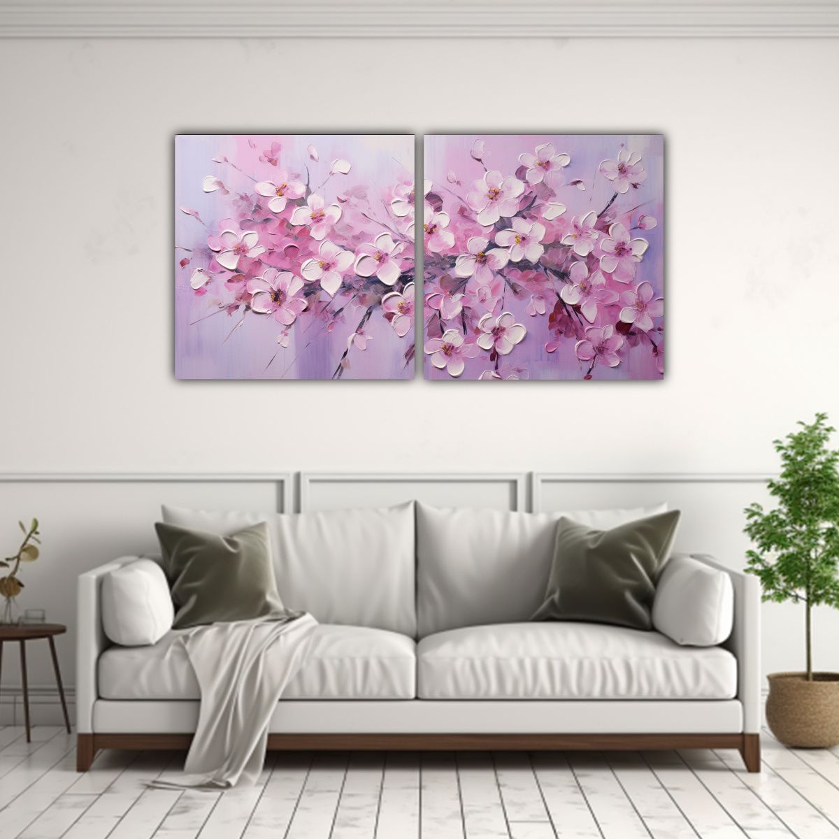 GENERICO - Pintura Floral Elegante De Dos Tonos En Rosa En 120x60 Cm