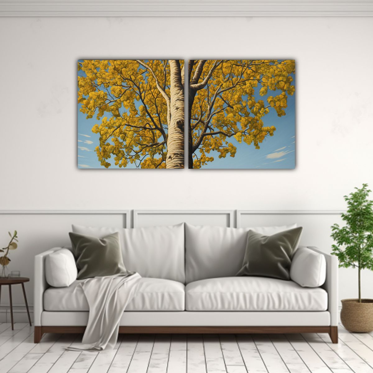 GENERICO - Pintura Abstracta De árbol De álamo Estilo 140x70 Cm