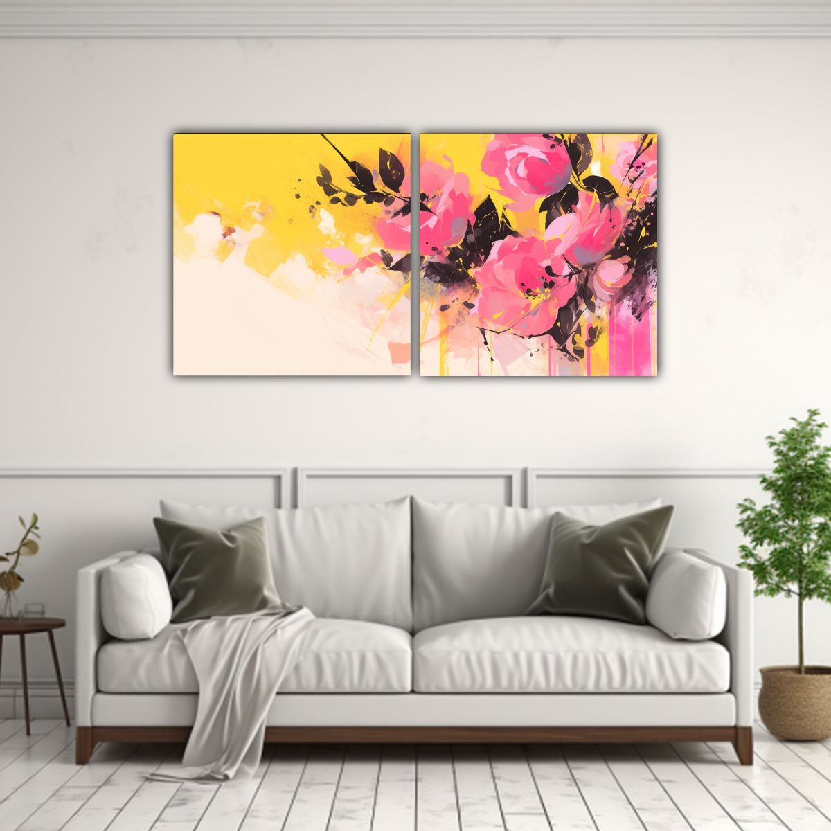 GENERICO - Pinturas Decorativas De 2 Bellas Artes Calidos 140x70 Cm