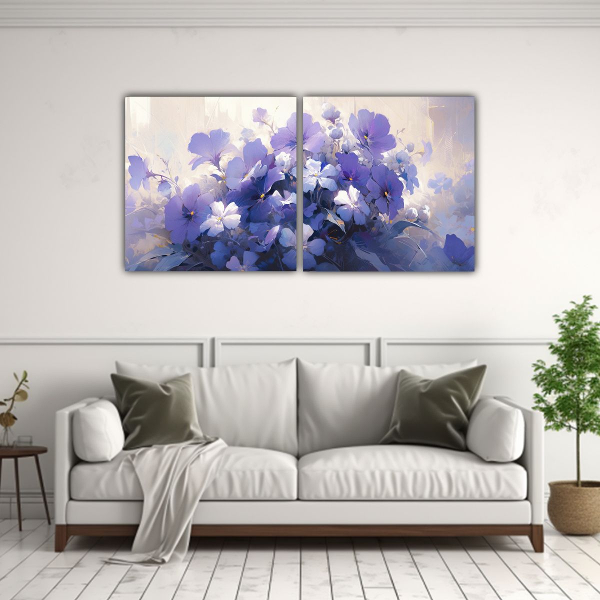 GENERICO - Cuadro Enigmático De Flores Púrpuras En 140x70 Cm