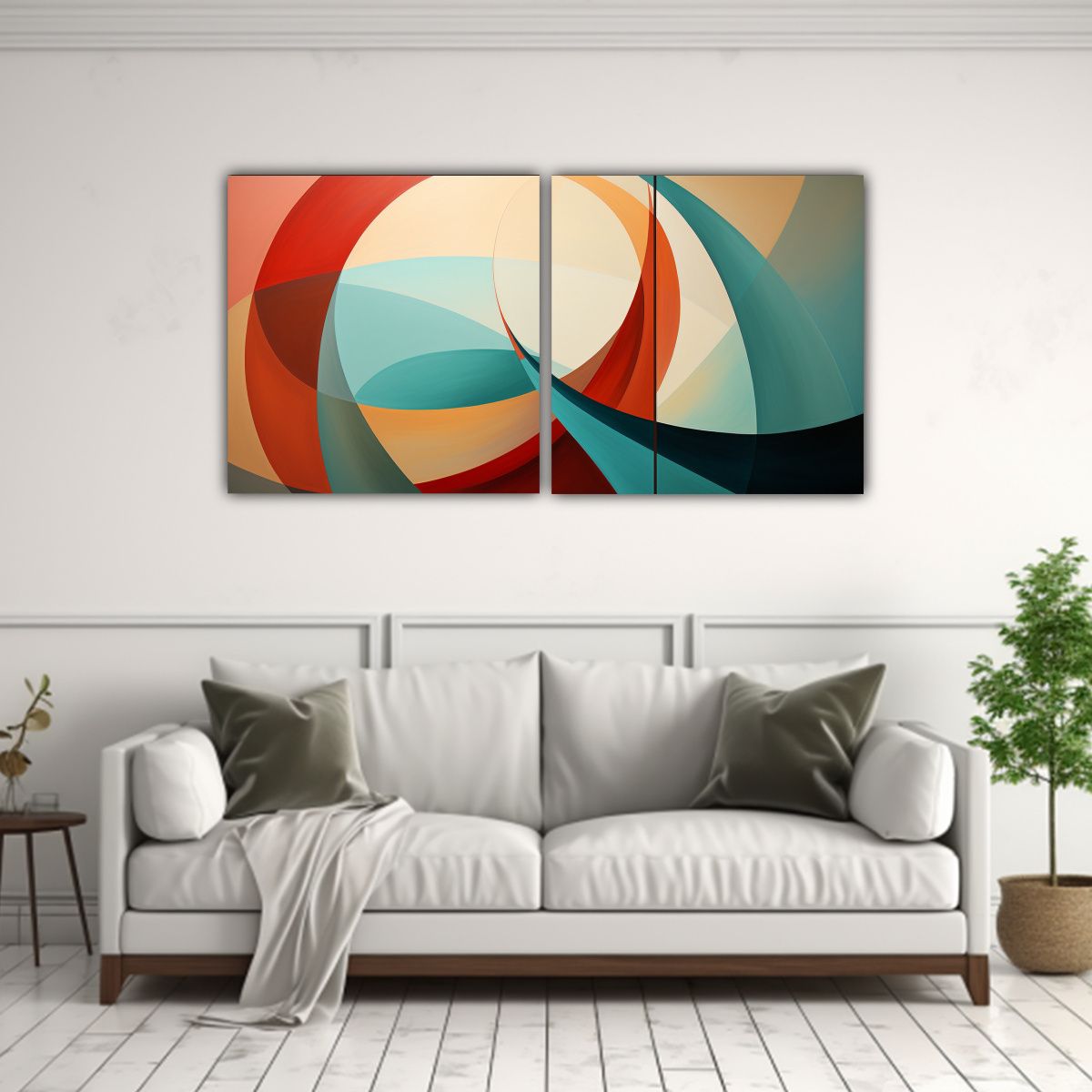 GENERICO - Cuadros Calidos Naturaleza Viva Abstracción 140x70 Cm