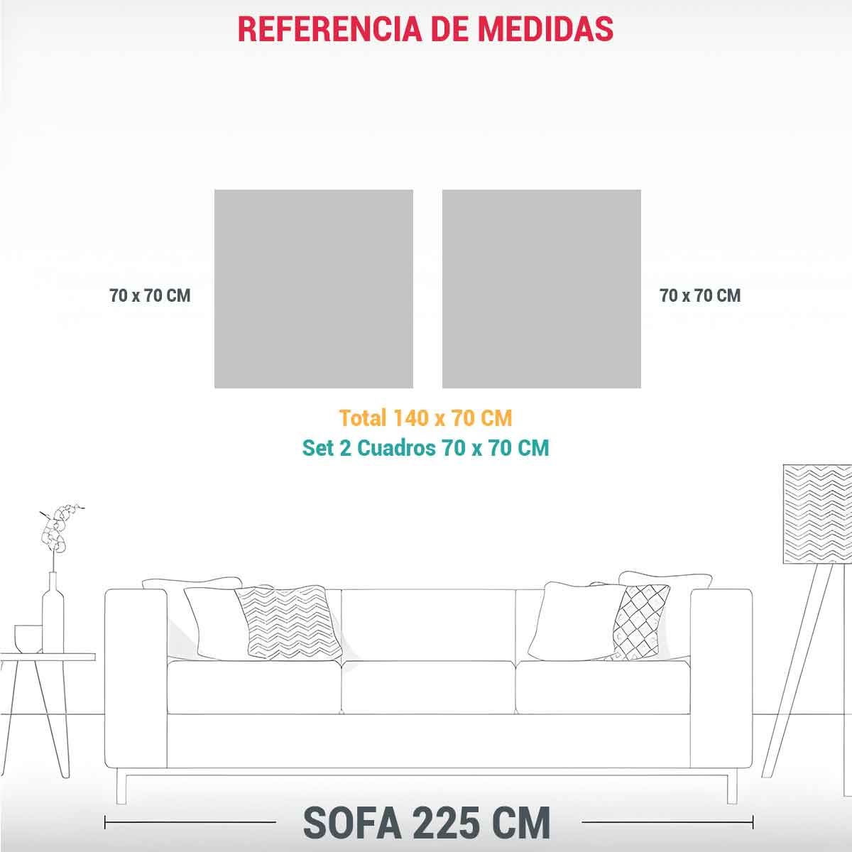 GENERICO - Cuadros Abstractos Con Patrones Giratorios Suaves 140x70 Cm