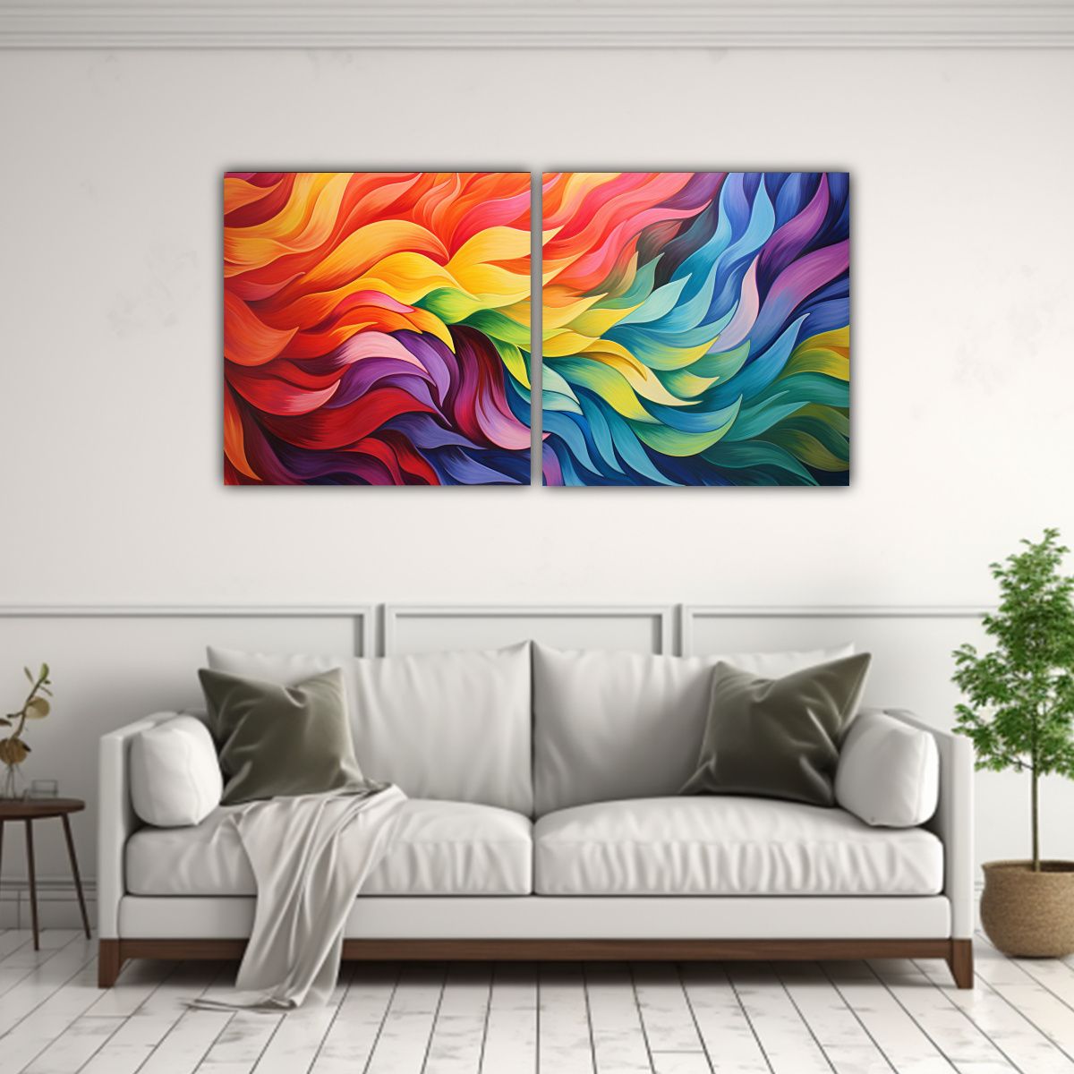 GENERICO - Cuadros Abstractos De Colores Para Dormitorio Con 120x60 Cm