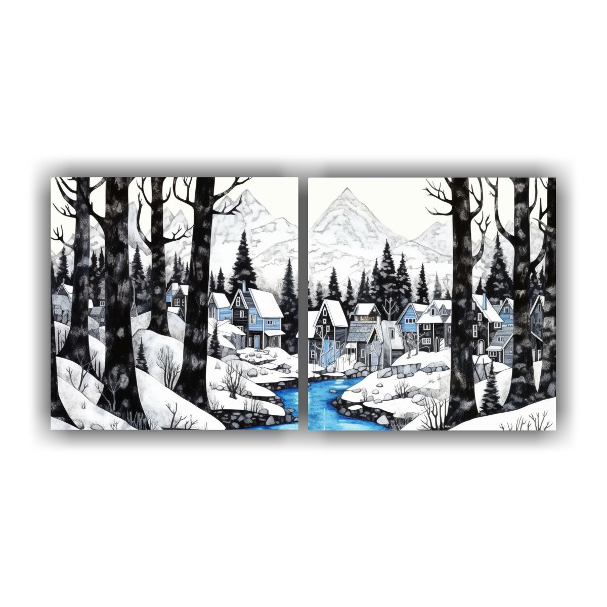 GENERICO - Cuadros De Decoración Abstractos De Lienzo Con 120x60 Cm