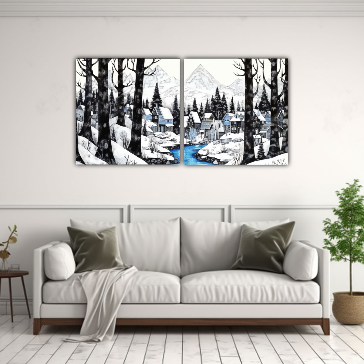 GENERICO - Cuadros De Decoración Abstractos De Lienzo Con 120x60 Cm