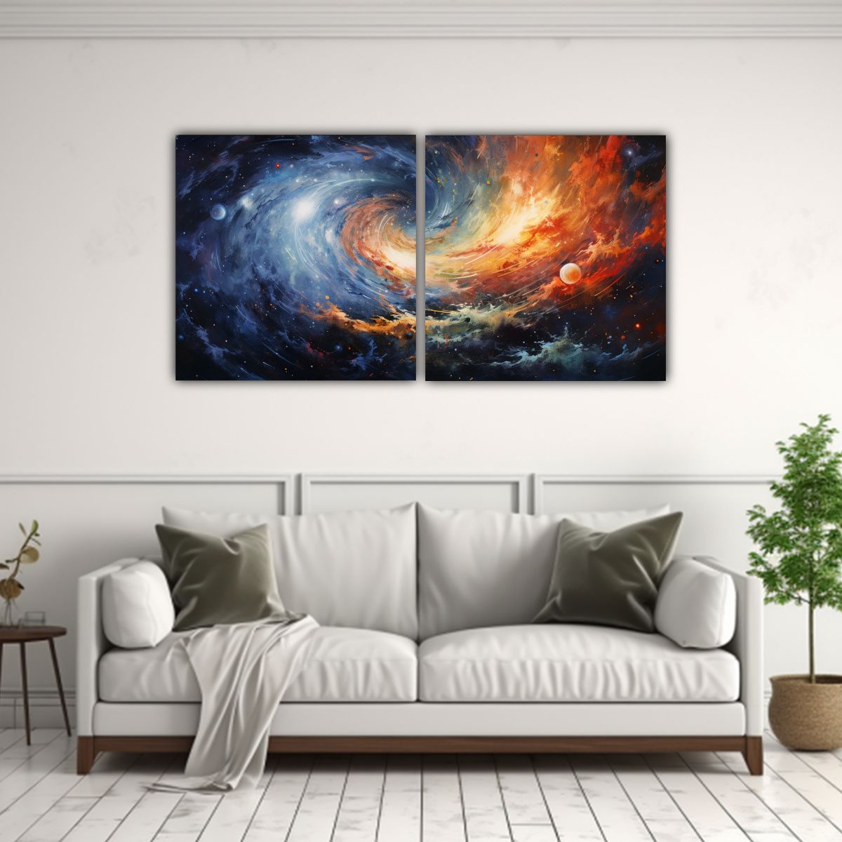 GENERICO - Pinturas Decorativas Elegantes De Dos Telas En 120x60 Cm