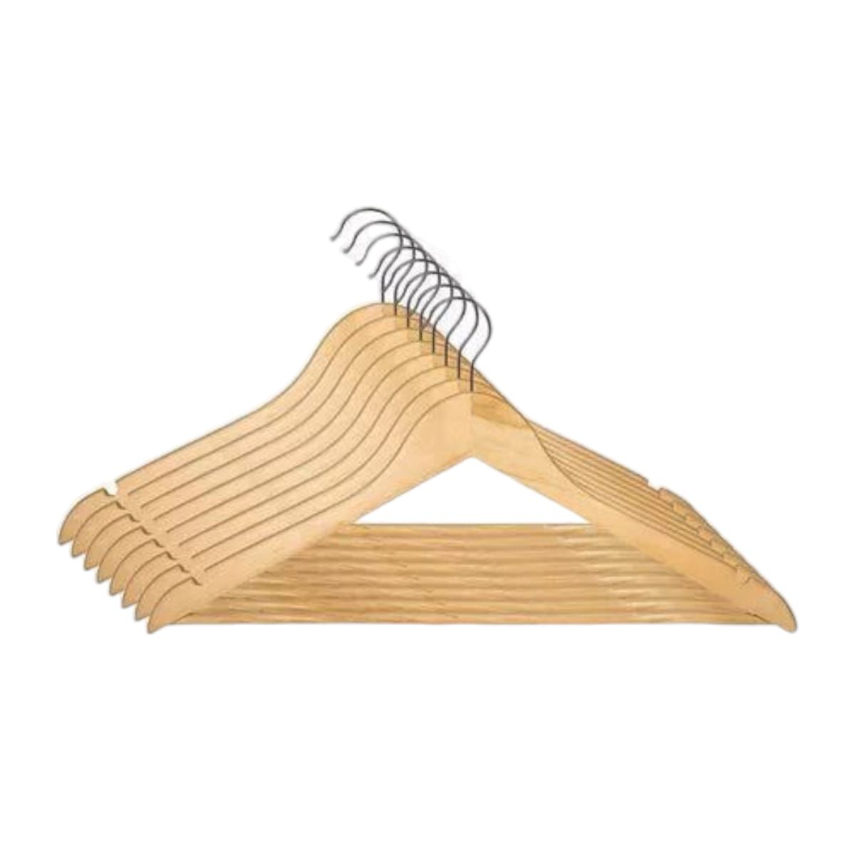 GENERICO - Pack 10 Colgadores Premium de Madera Gms