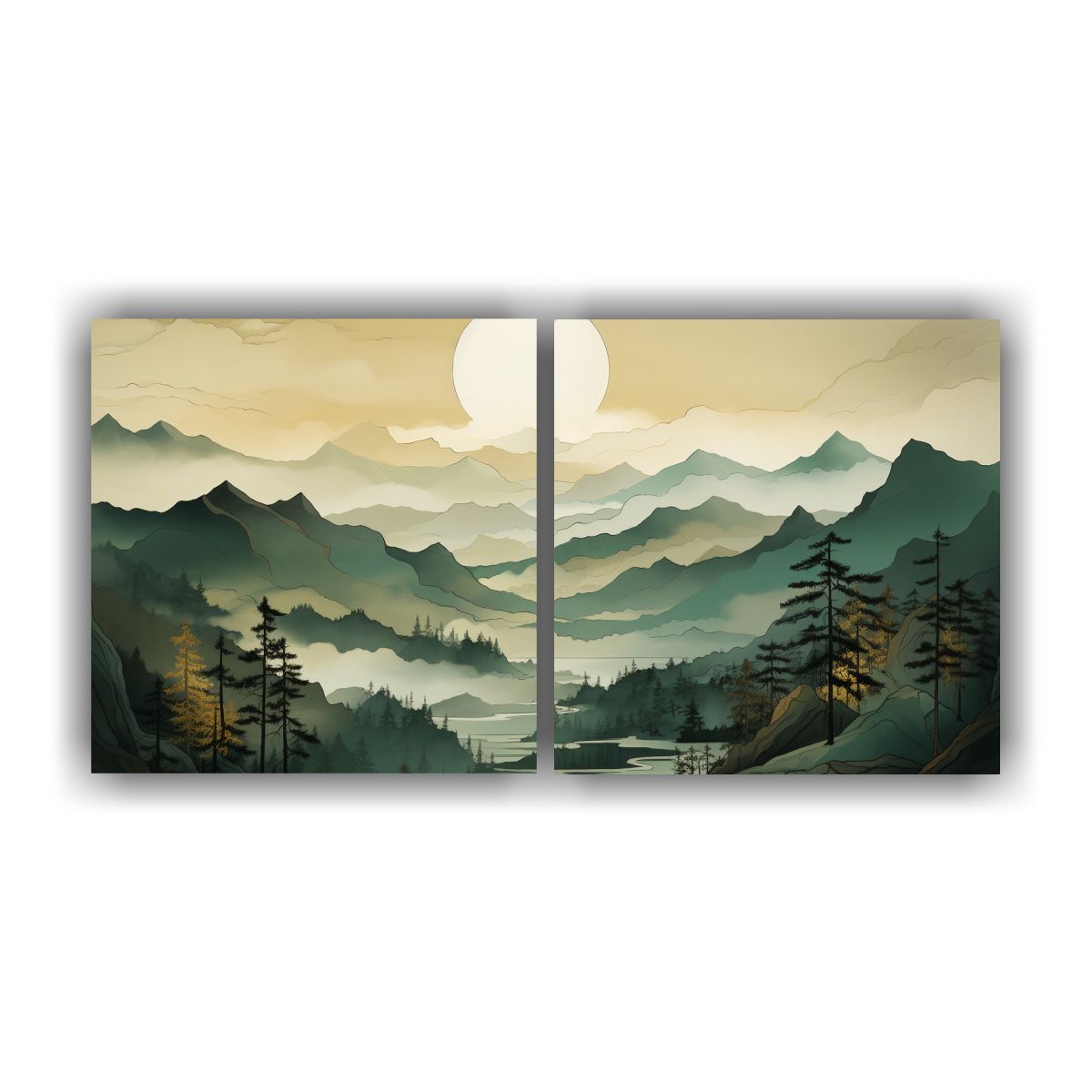 GENERICO - Pintura Minimalista De Montañas En Diferentes 120x60 Cm