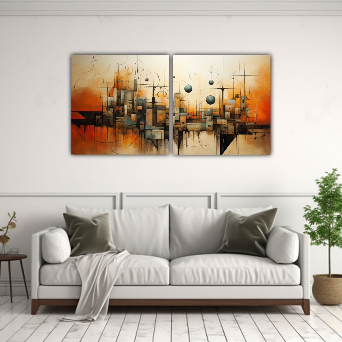 GENERICO - Cuadros Abstractos De Alta Calidad En Tonos Tierra 120x60 Cm