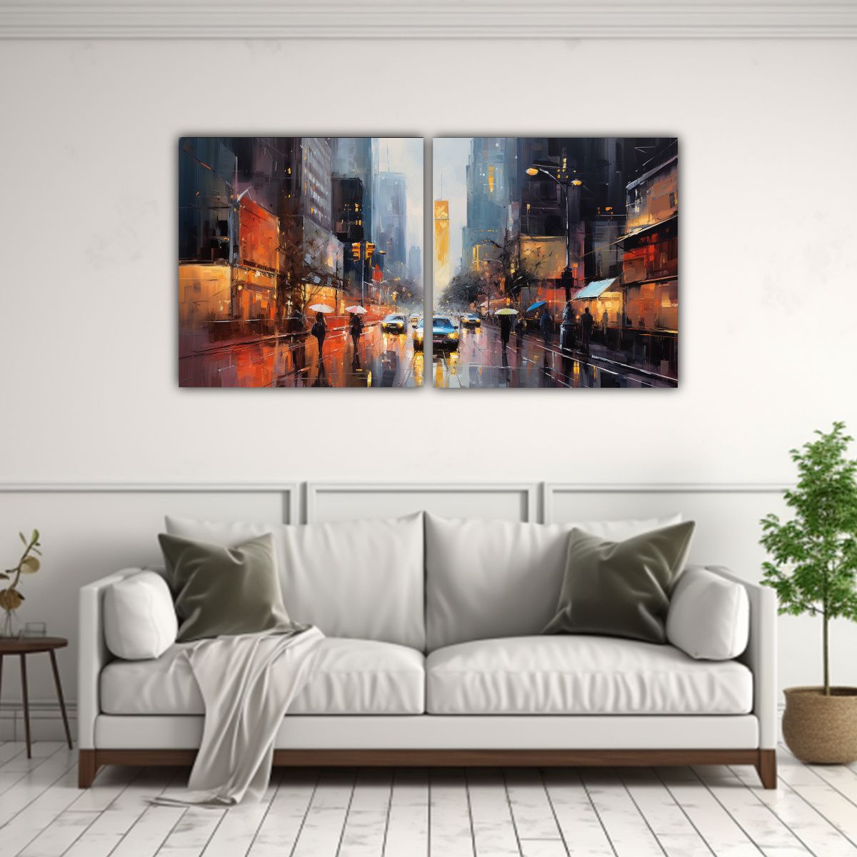 GENERICO - Cuadros Moderno Contraste Ciudad En Diversos 140x70 Cm