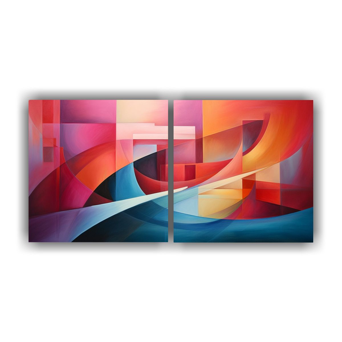 GENERICO - Cuadros Abstractos En Tonos Pastel Para Una 120x60 Cm