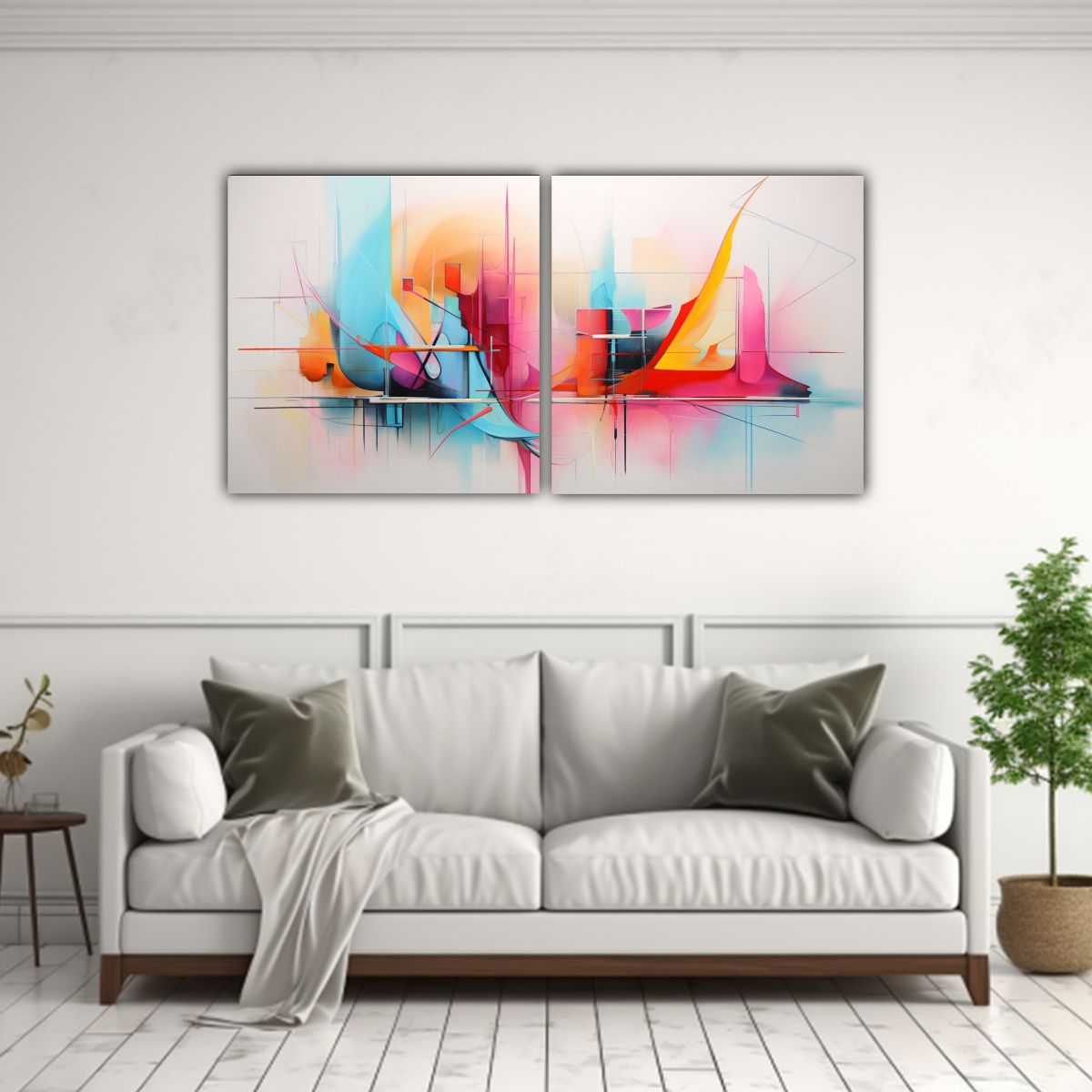 GENERICO - Cuadros Abstractos Modernos De Alta Resolución 140x70 Cm