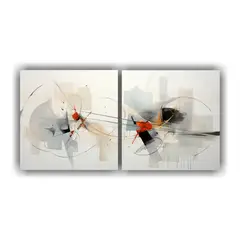 GENERICO - Cuadros Abstractos Blancos Para Decoración Set 140x70 Cm