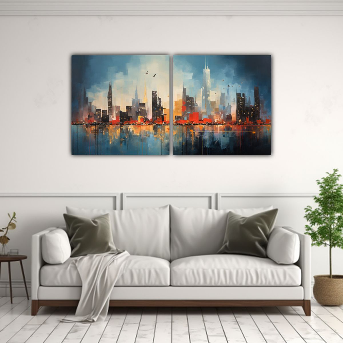 GENERICO - Pinturas Decorativas De Dos Cuadros La 120x60 Cm