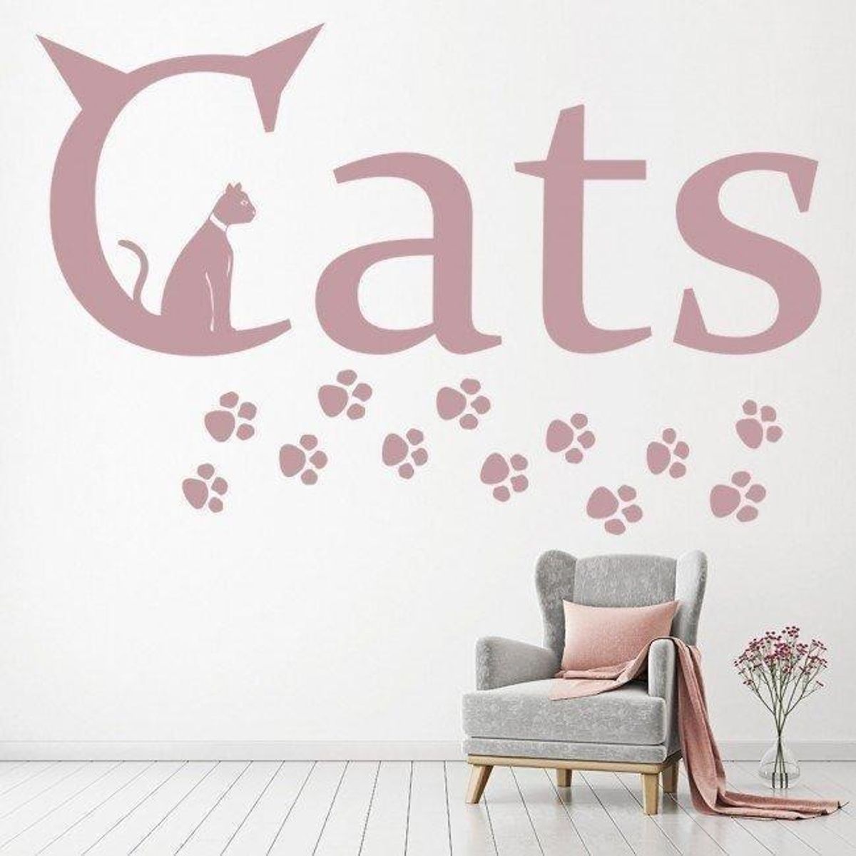 GENERICO - Decomural Cats Paw Prints Animals WS-17637