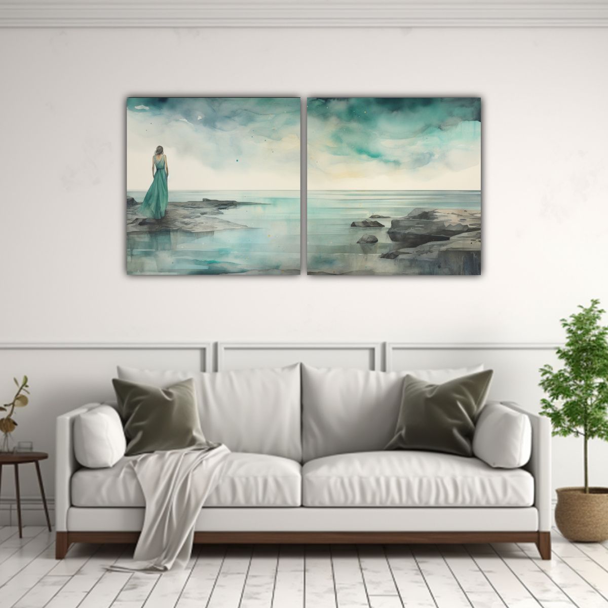 GENERICO - Set 2 Telas Bastidor Colores Impresionante 140x70 Cm