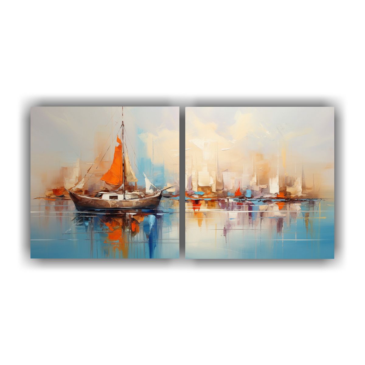 GENERICO - Pinturas De Barcos Abstractos Modernos Para 140x70 Cm