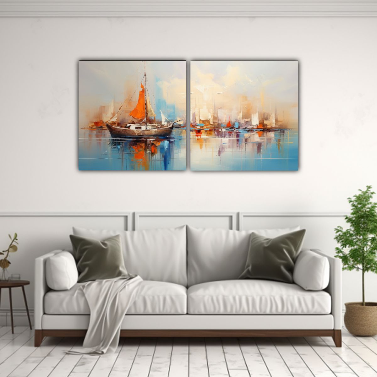 GENERICO - Pinturas De Barcos Abstractos Modernos Para 140x70 Cm