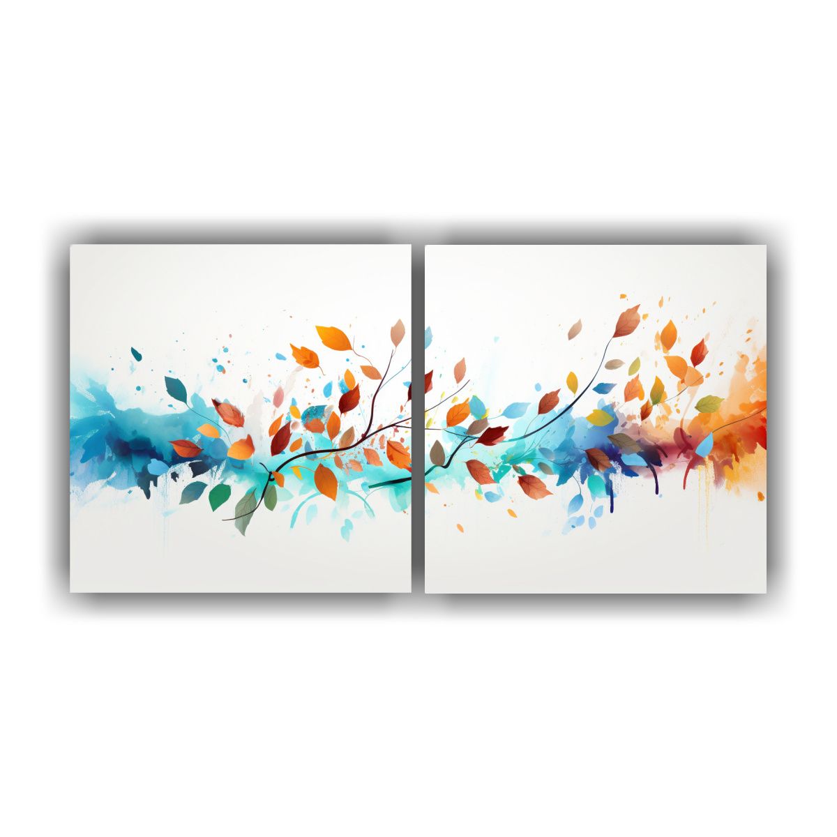 GENERICO - Pinturas Decorativas De Hojas Coloridas Con 140x70 Cm