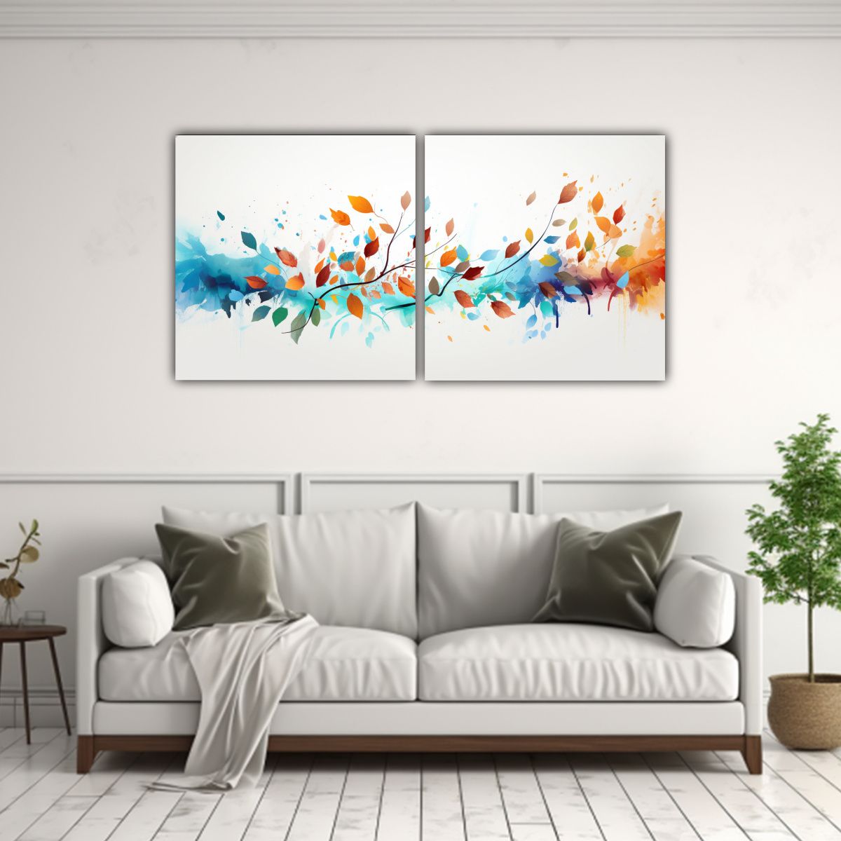 GENERICO - Pinturas Decorativas De Hojas Coloridas Con 140x70 Cm