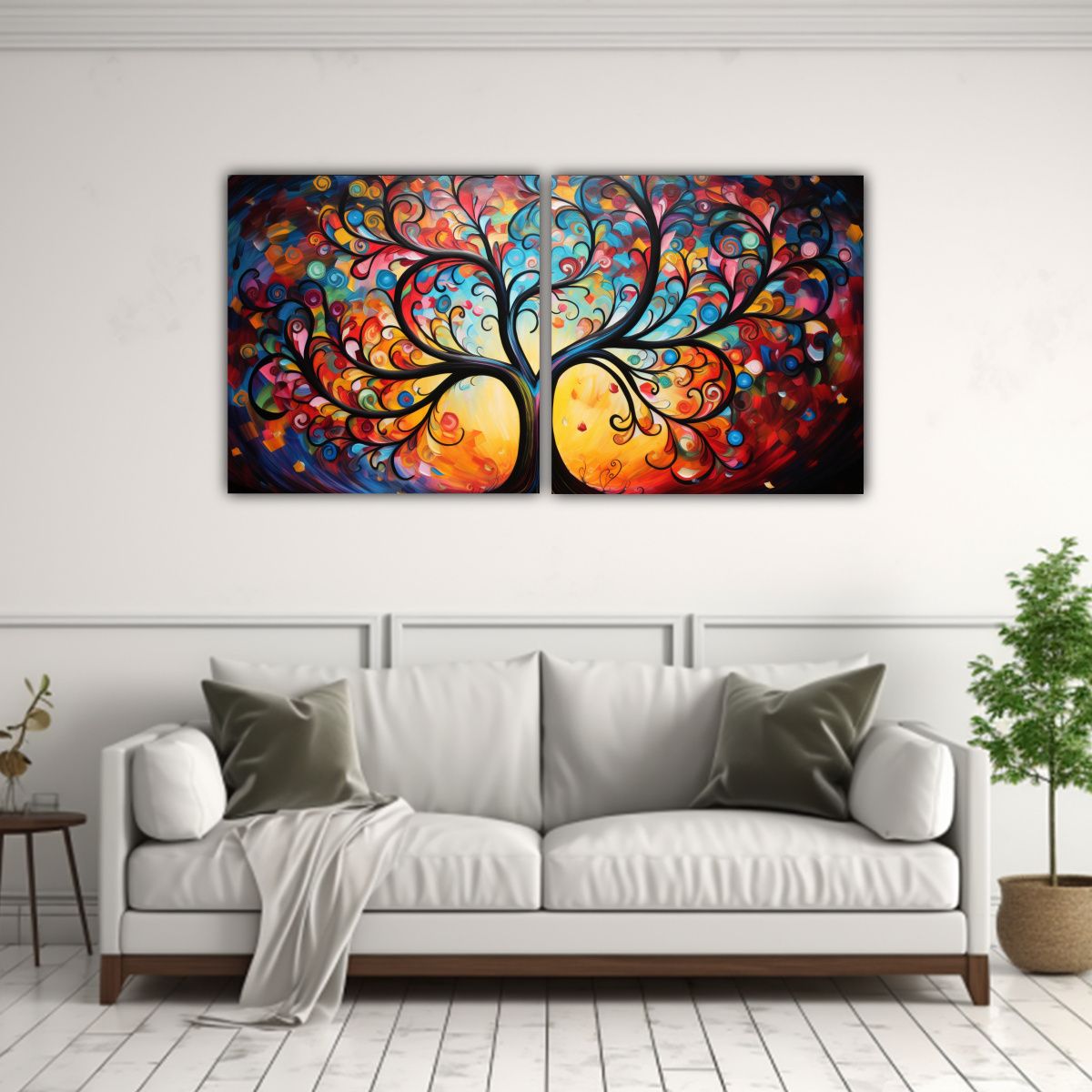 GENERICO - Pintura Decorativa Abstracta Árbol De La Vida 120x60 Cm
