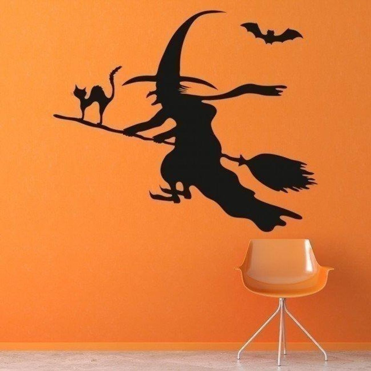 GENERICO - Decomural Witch & Broomstick Halloween WS-17801