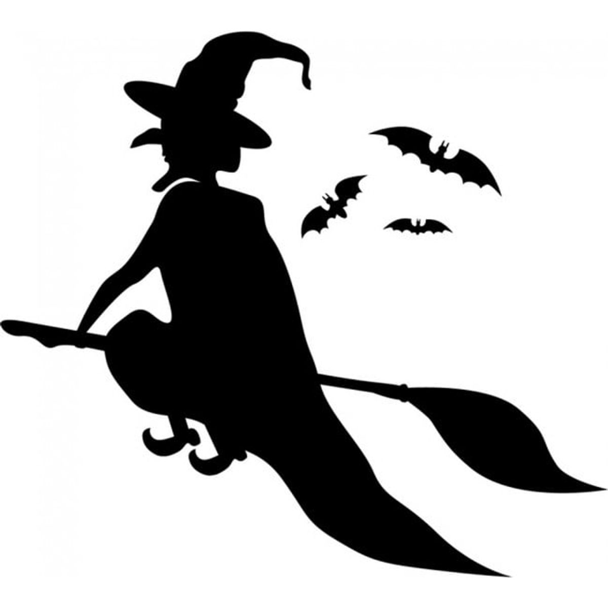 GENERICO - Decomural Witch Bat Broomstick Halloween WS-17802