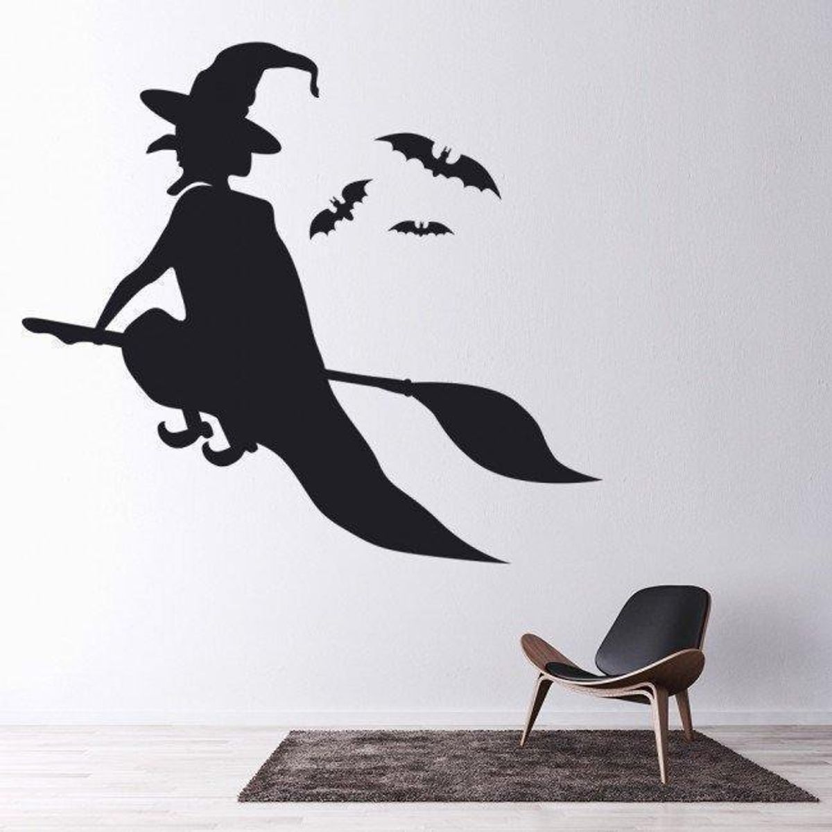 GENERICO - Decomural Witch Bat Broomstick Halloween WS-17802
