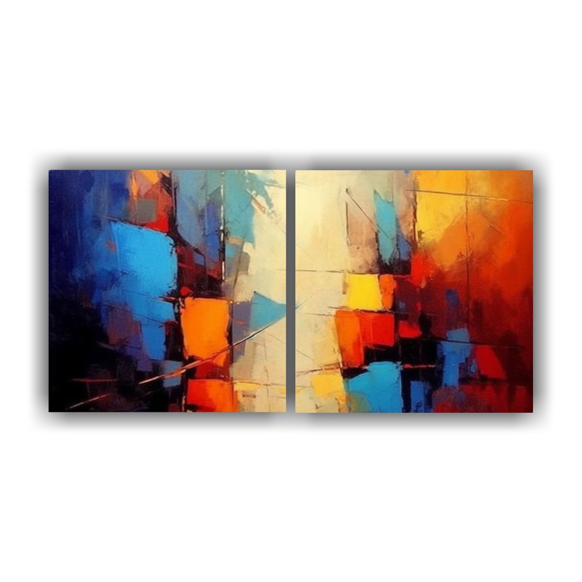 GENERICO - Díptico Tela Sublimada Vision Null Pinturas 120x60 Cm