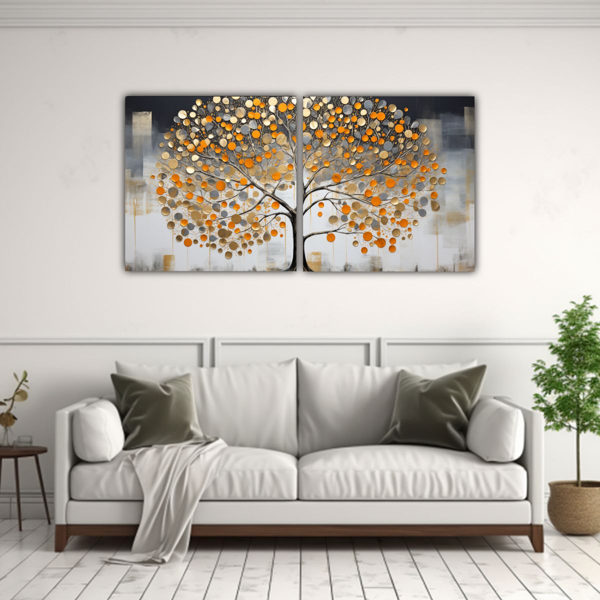 GENERICO - Conjunto 2 Cuadros Movimiento Estético árbol En 120x60 Cm