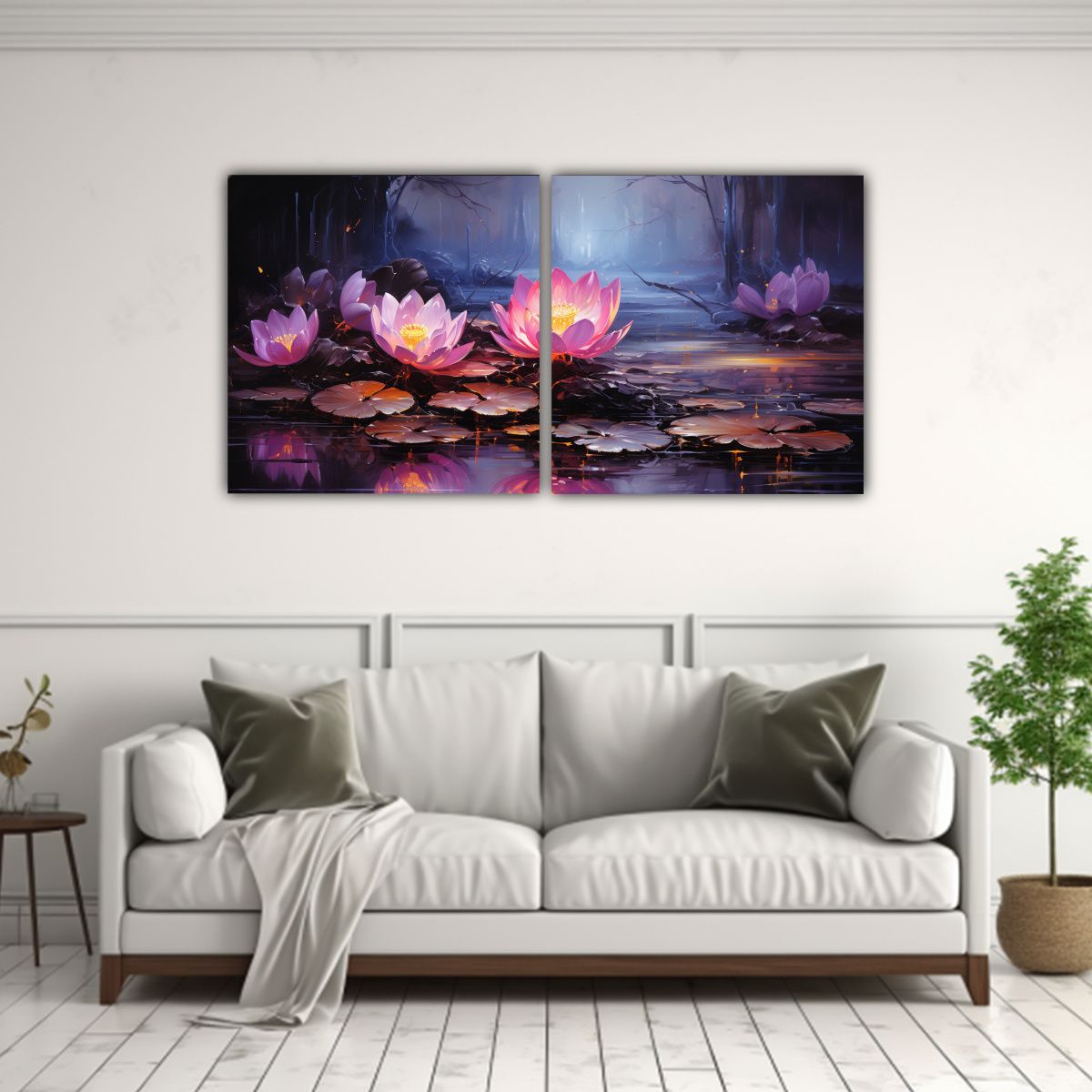 GENERICO - Cuadro De Abstracción Visual En Loto Negro 120x60 Cm