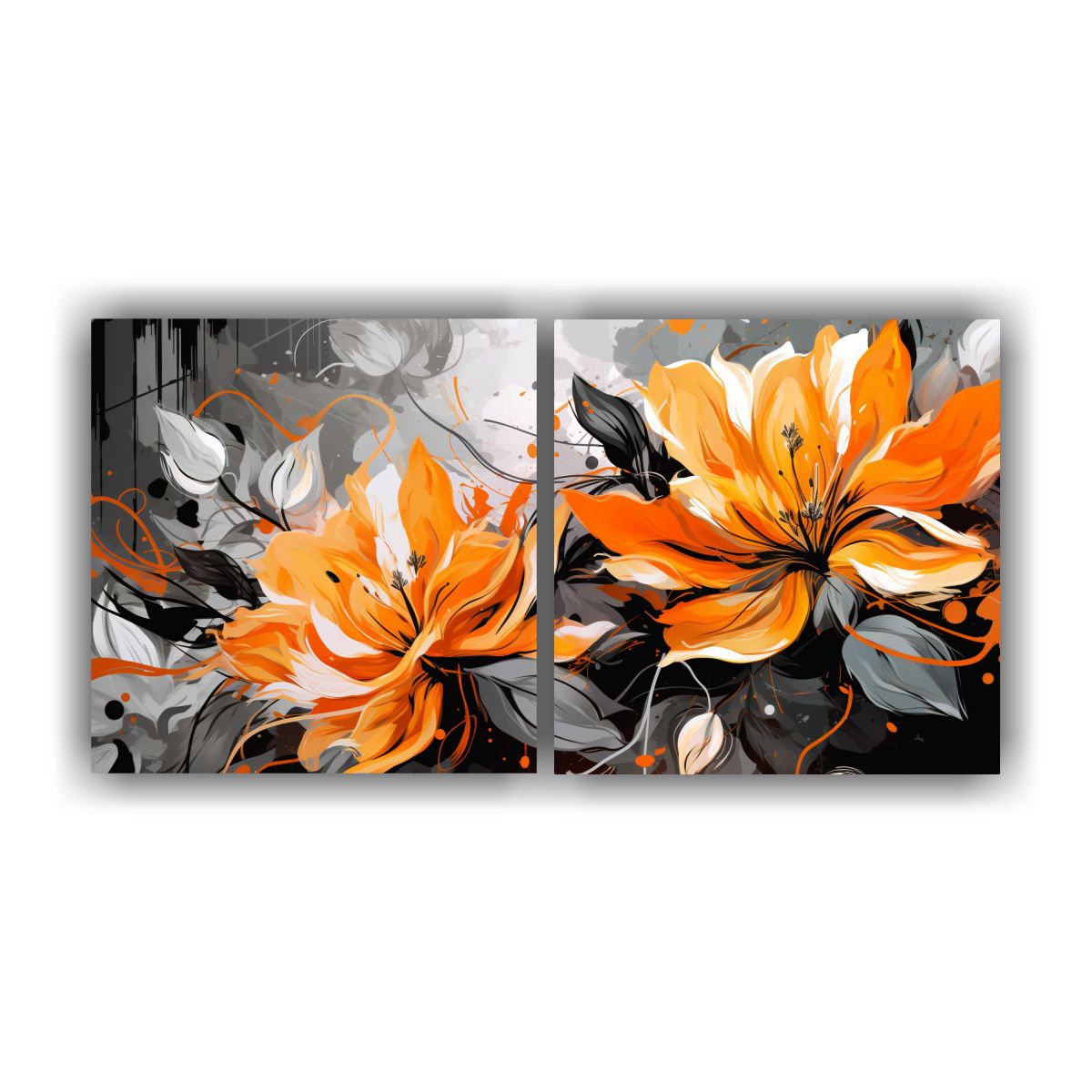 GENERICO - Conjunto 2 Lienzos Tela Acuarela Atmósfera 120x60 Cm