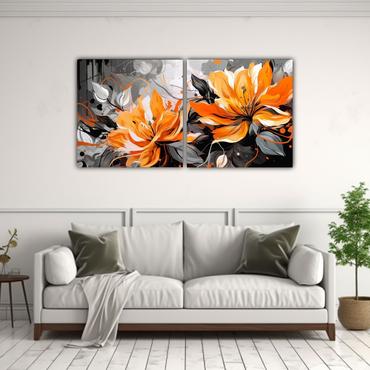 GENERICO - Conjunto 2 Lienzos Tela Acuarela Atmósfera 120x60 Cm