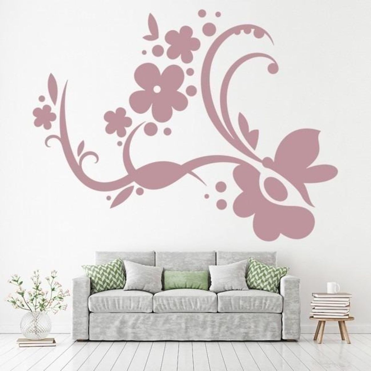 GENERICO - Decomural Flower Swirl Floral Butterflies WS-19108