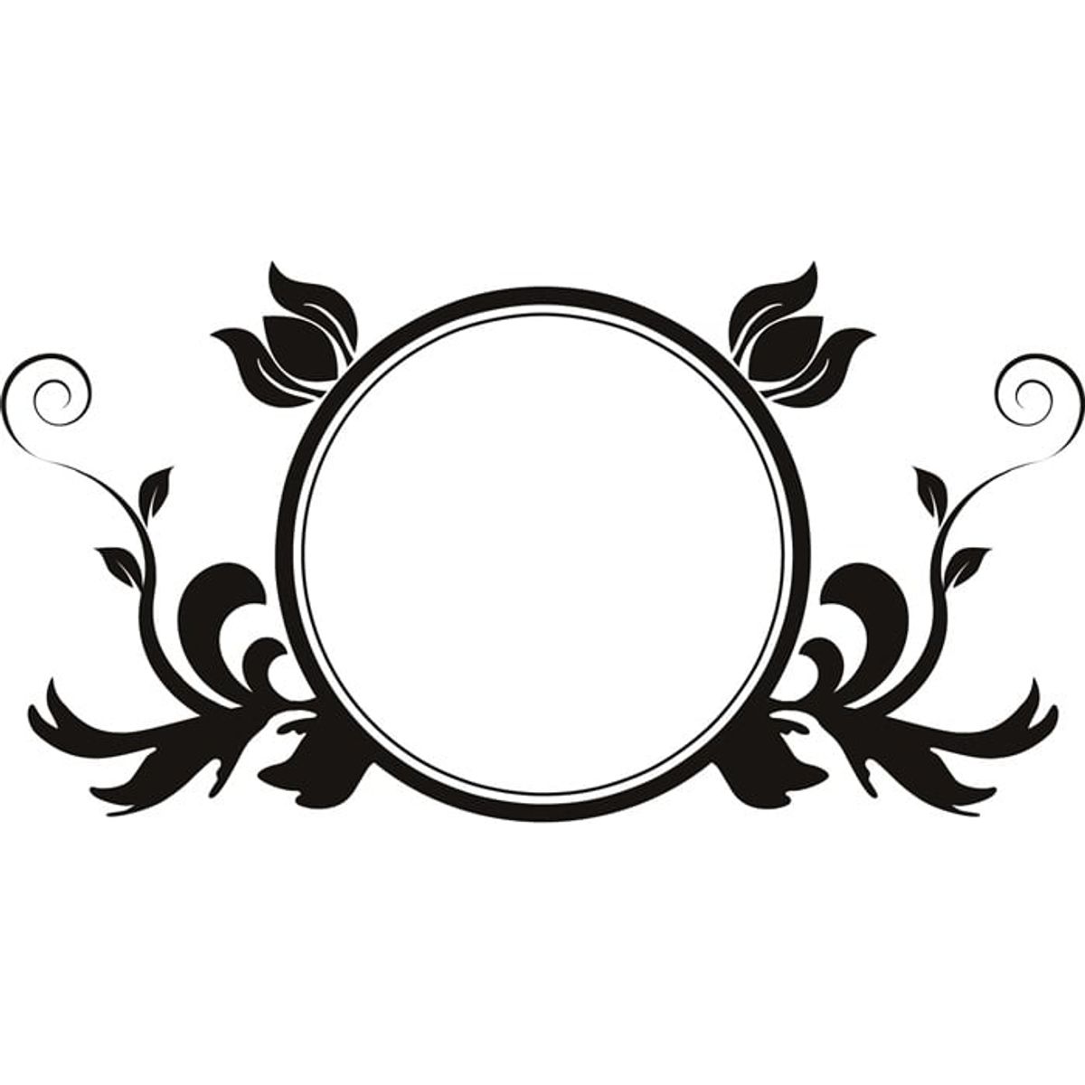 GENERICO - Decomural Leaf Embellished Circular Frame Floral WS-19122