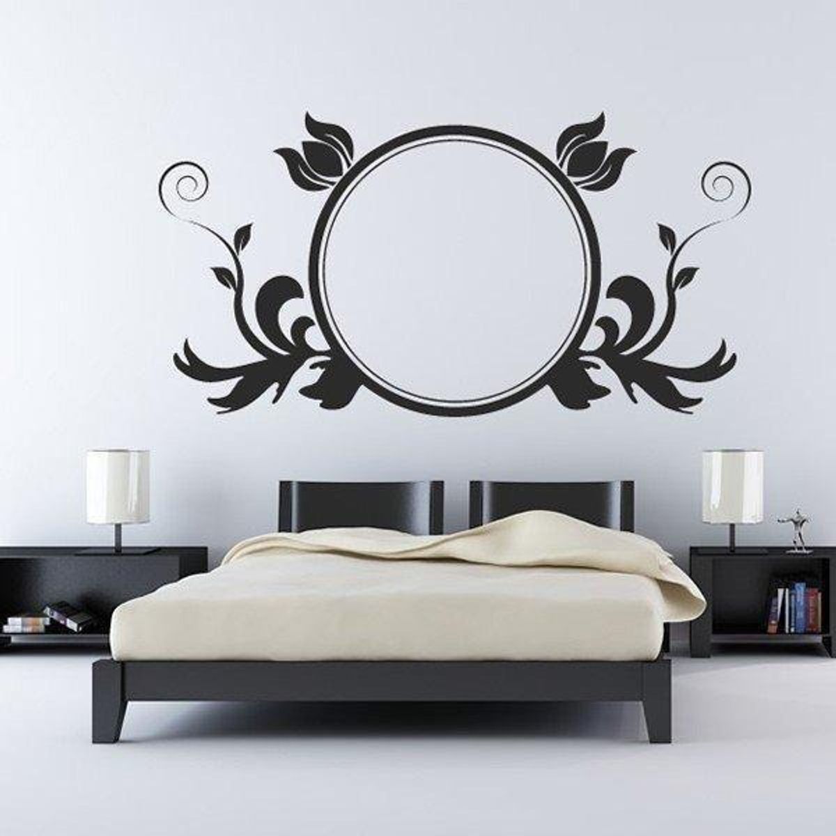 GENERICO - Decomural Leaf Embellished Circular Frame Floral WS-19122