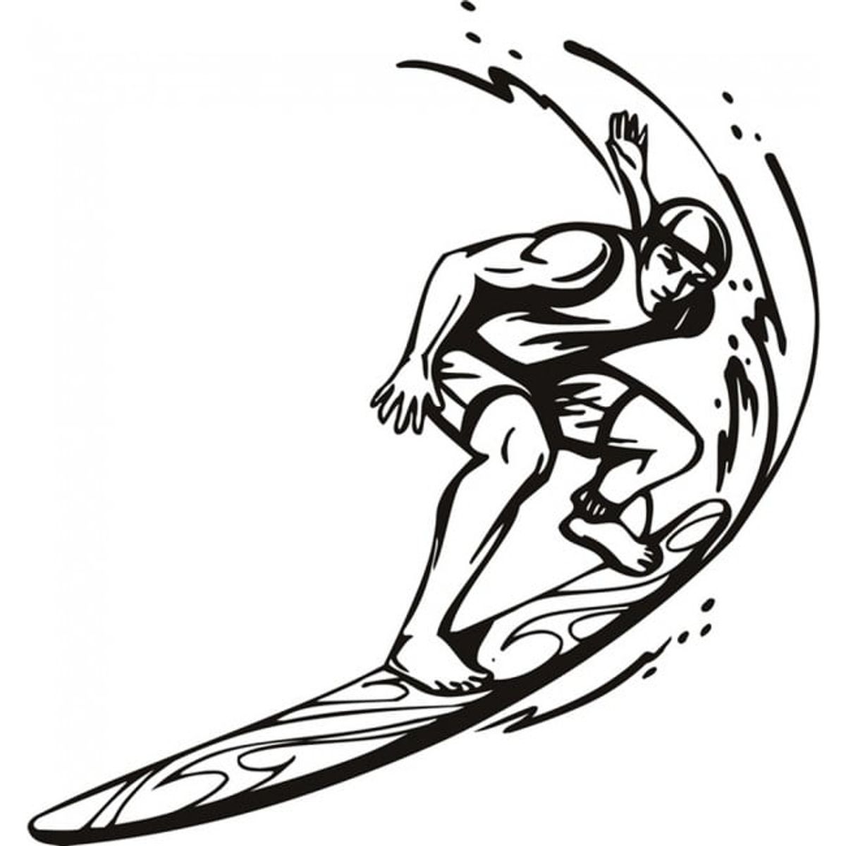 GENERICO - Decomural Surfboard Waves Surf WS-17901