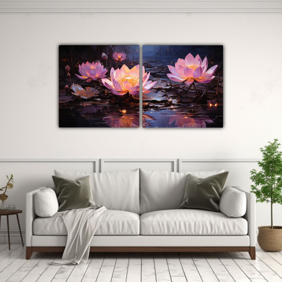 GENERICO - Dos Lienzos De Tela Decorativo Con Pintura De 140x70 Cm