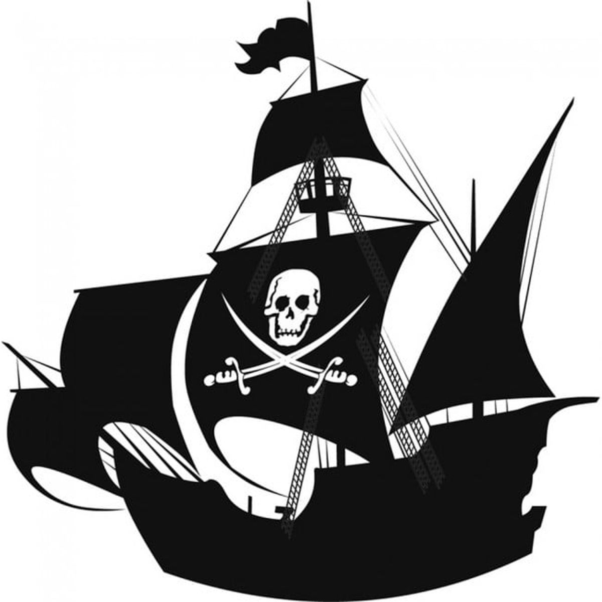 GENERICO - Decomural Pirate Ship Skull And Crossbones WS-17934