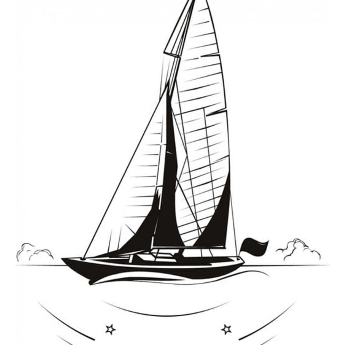 GENERICO - Decomural Sailboat At Sea Ships Transport WS-17935