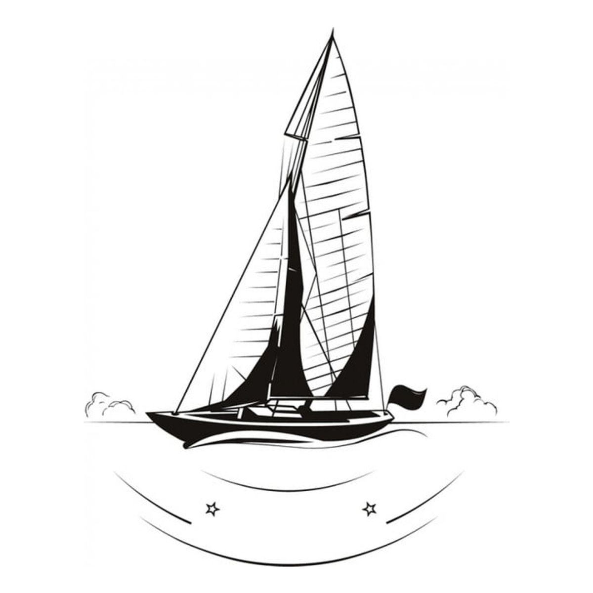 GENERICO - Decomural Sailboat At Sea Ships Transport WS-17935