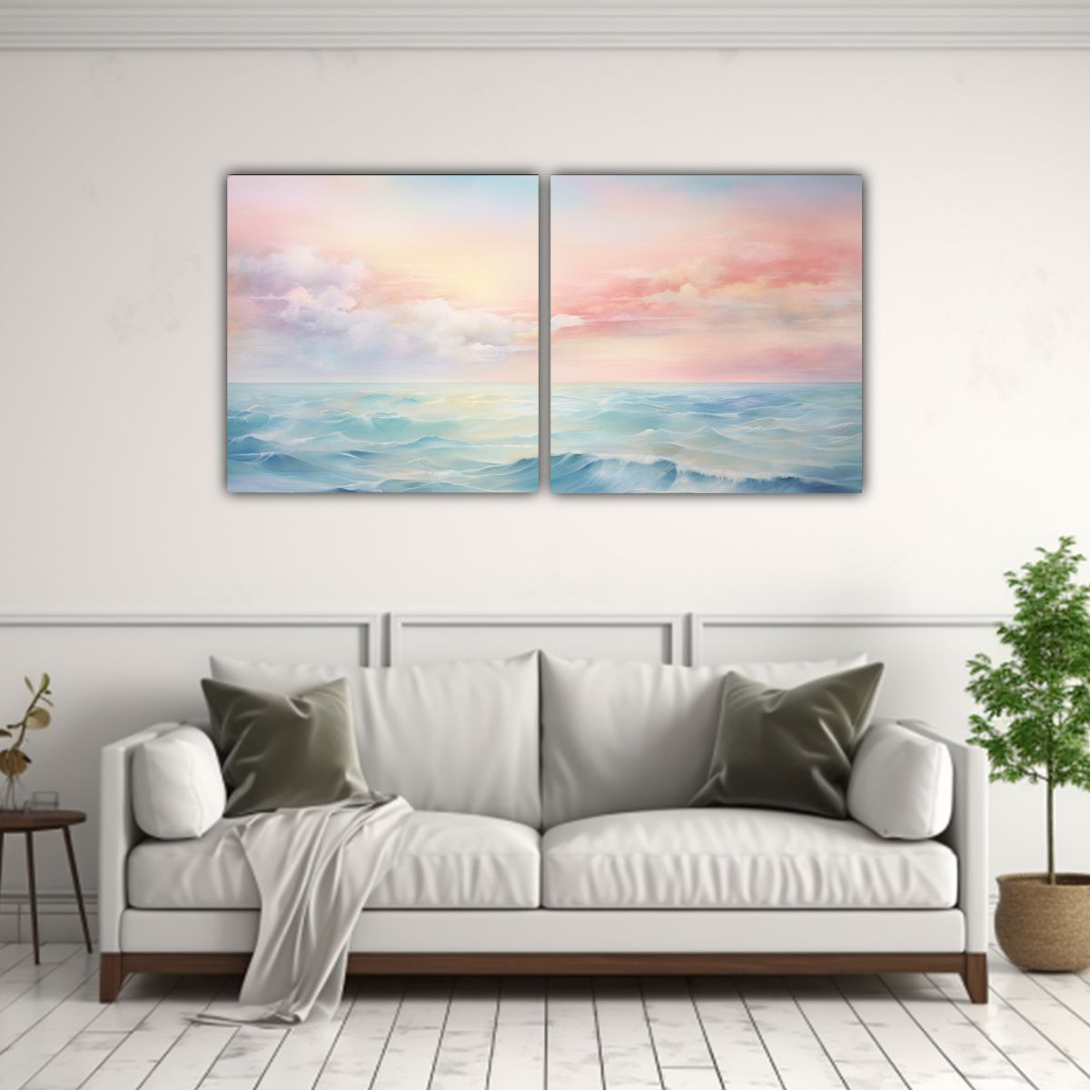 GENERICO - Pintura Decorativa Lineal De Dos Telas En 120x60 Cm