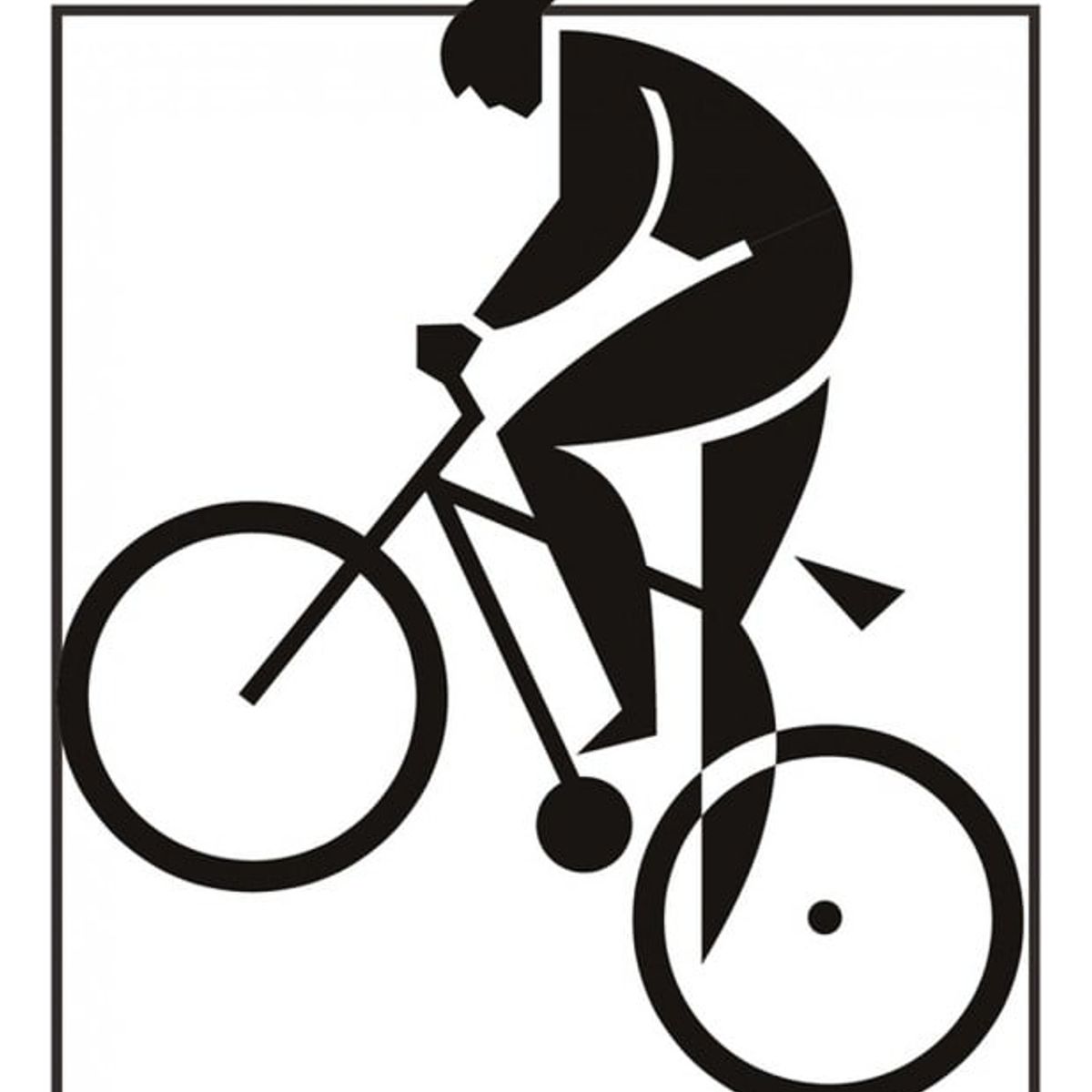 GENERICO - Decomural Cyclist & Bike Outline Sports Bike WS-19288