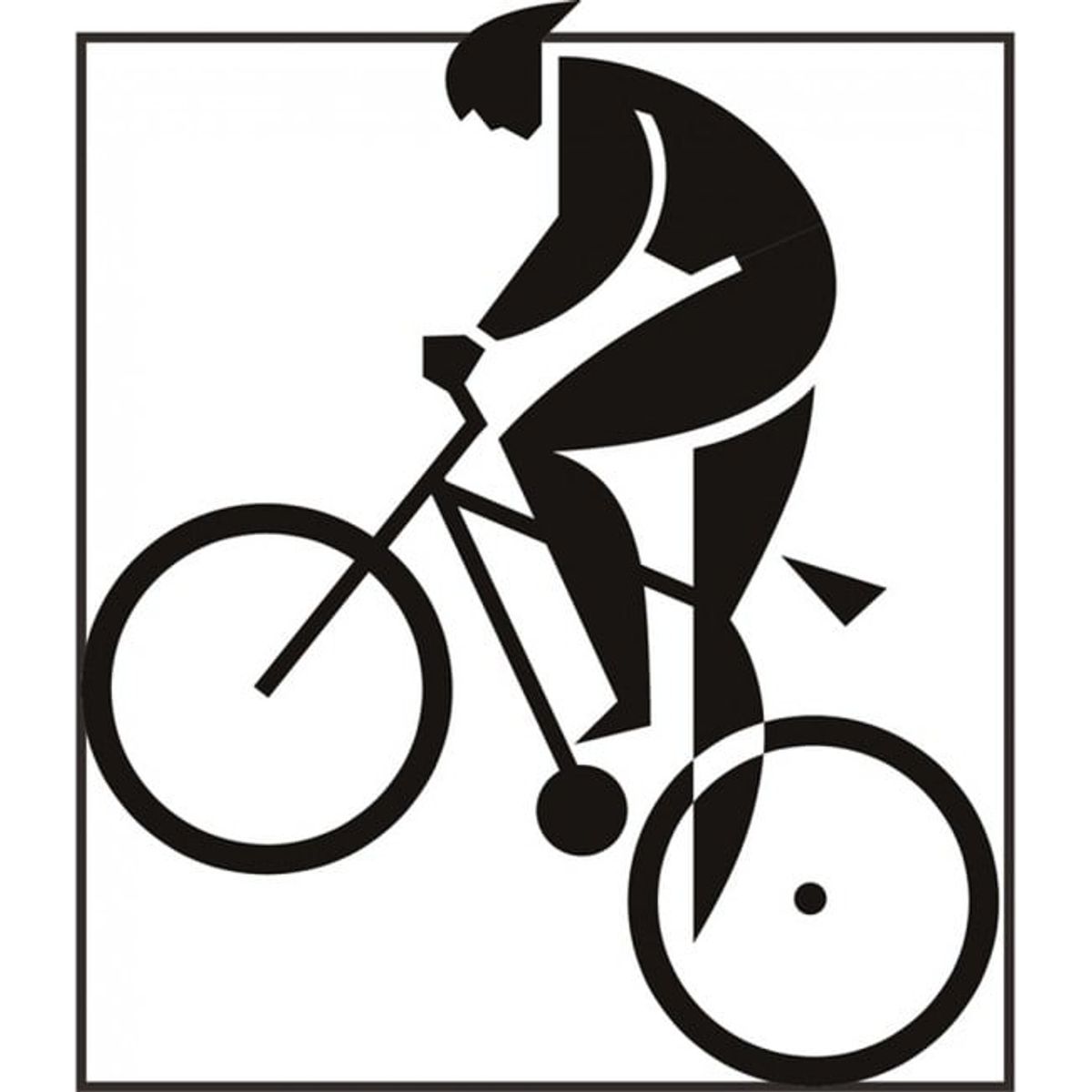GENERICO - Decomural Cyclist & Bike Outline Sports Bike WS-19288