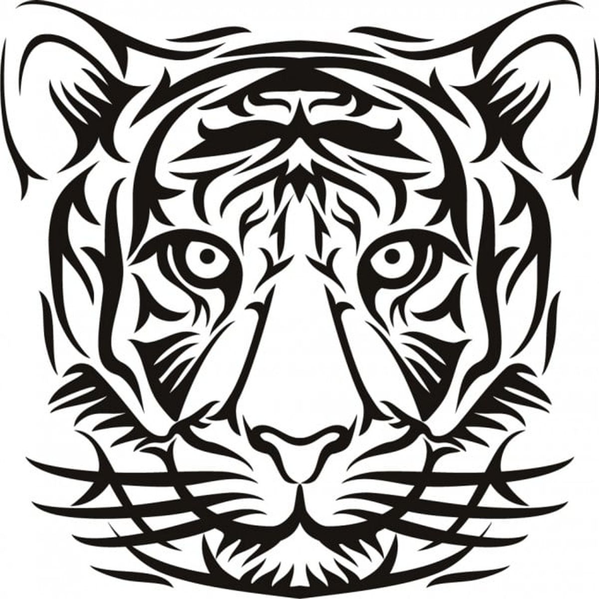 GENERICO - Decomural Tiger Head Tribal Animals WS-18001