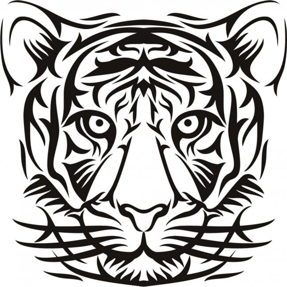 GENERICO - Decomural Tiger Head Tribal Animals WS-18001