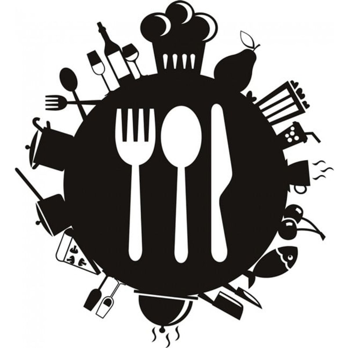 GENERICO - Decomural Knife Fork Spoon Food Planet WS-19332