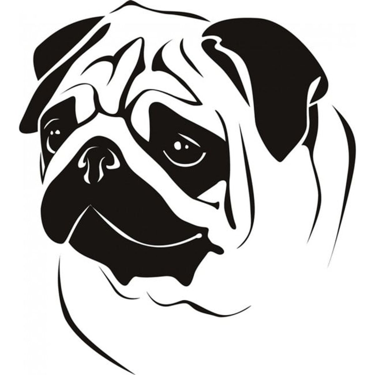 GENERICO - Decomural Pug Portrait Pets Dogs WS-19349