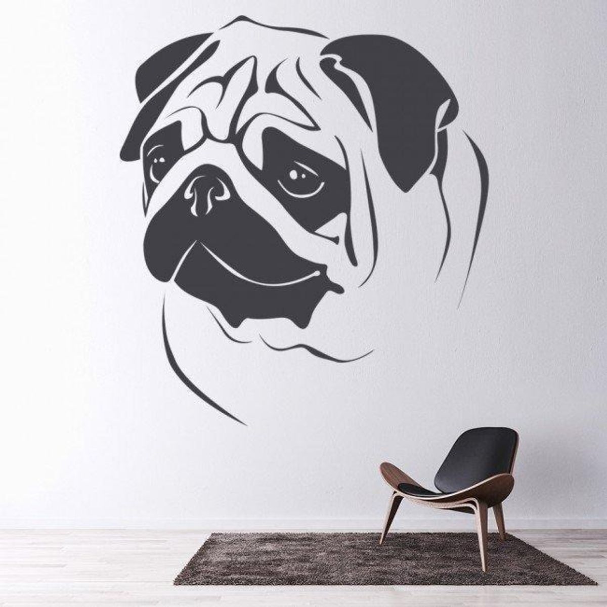 GENERICO - Decomural Pug Portrait Pets Dogs WS-19349