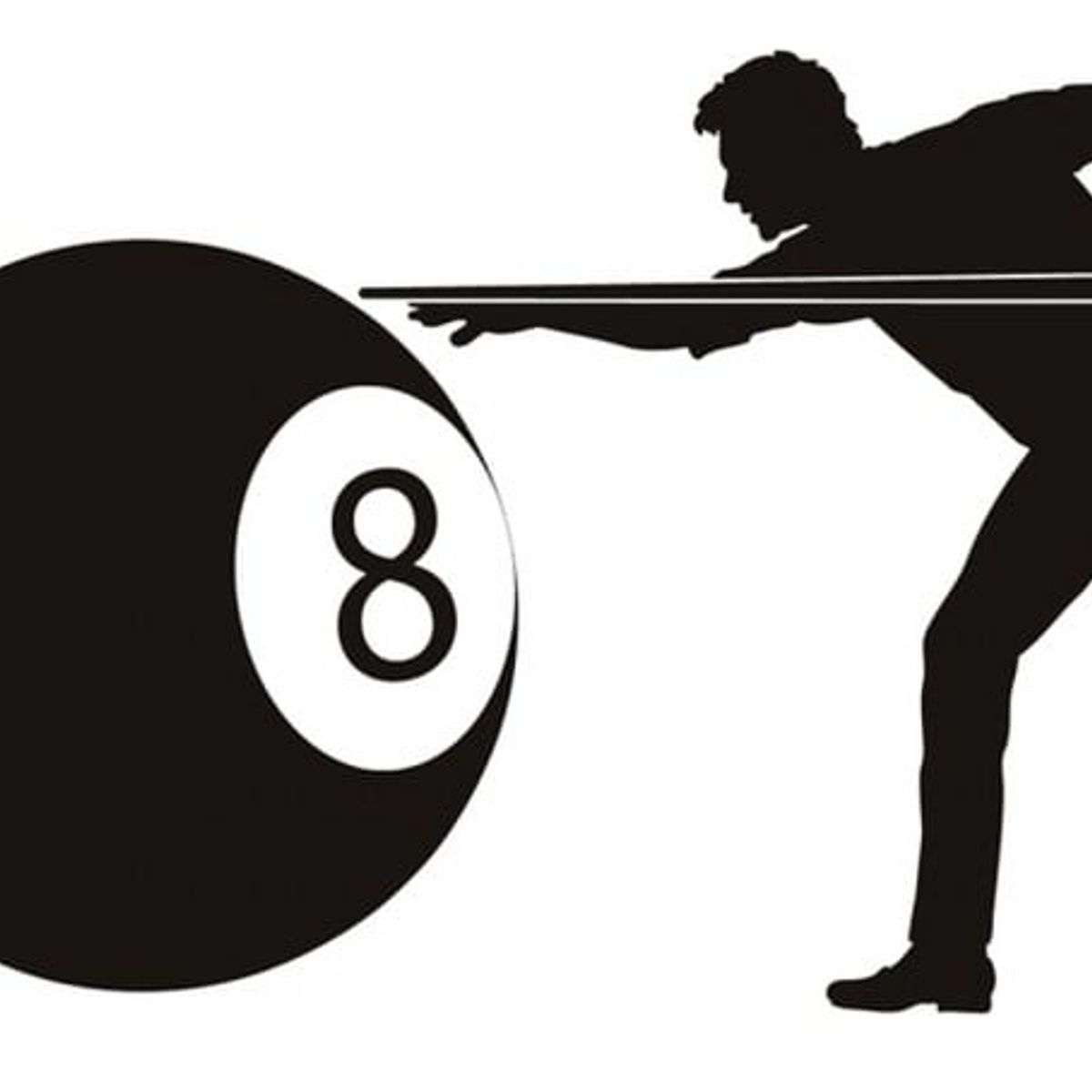 GENERICO - Decomural Pool Player Black 8 Ball WS-19378